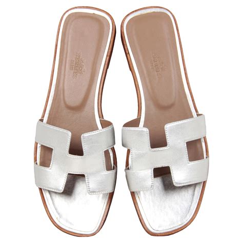 hermes oran sandals silver|hermes oran sandals on sale.